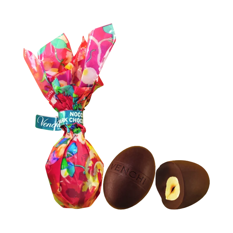 Venchi Schokoladen Ostereier Zartbitter 70% mit Haselnüssen