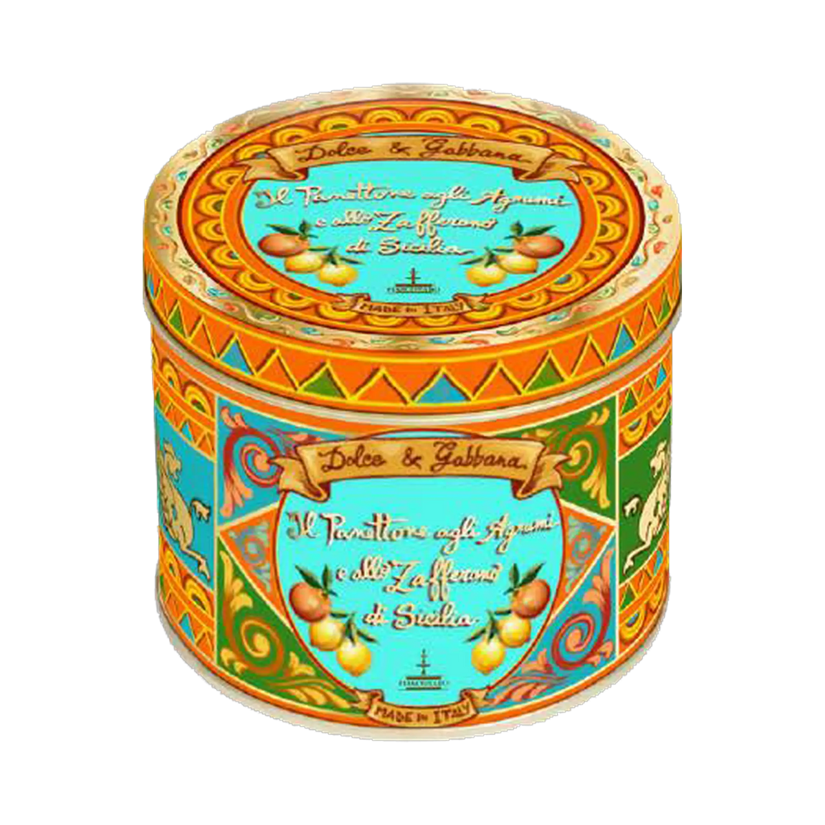 Panettone Zitrus & Safran Dolce & Gabbana Türkis – Dose